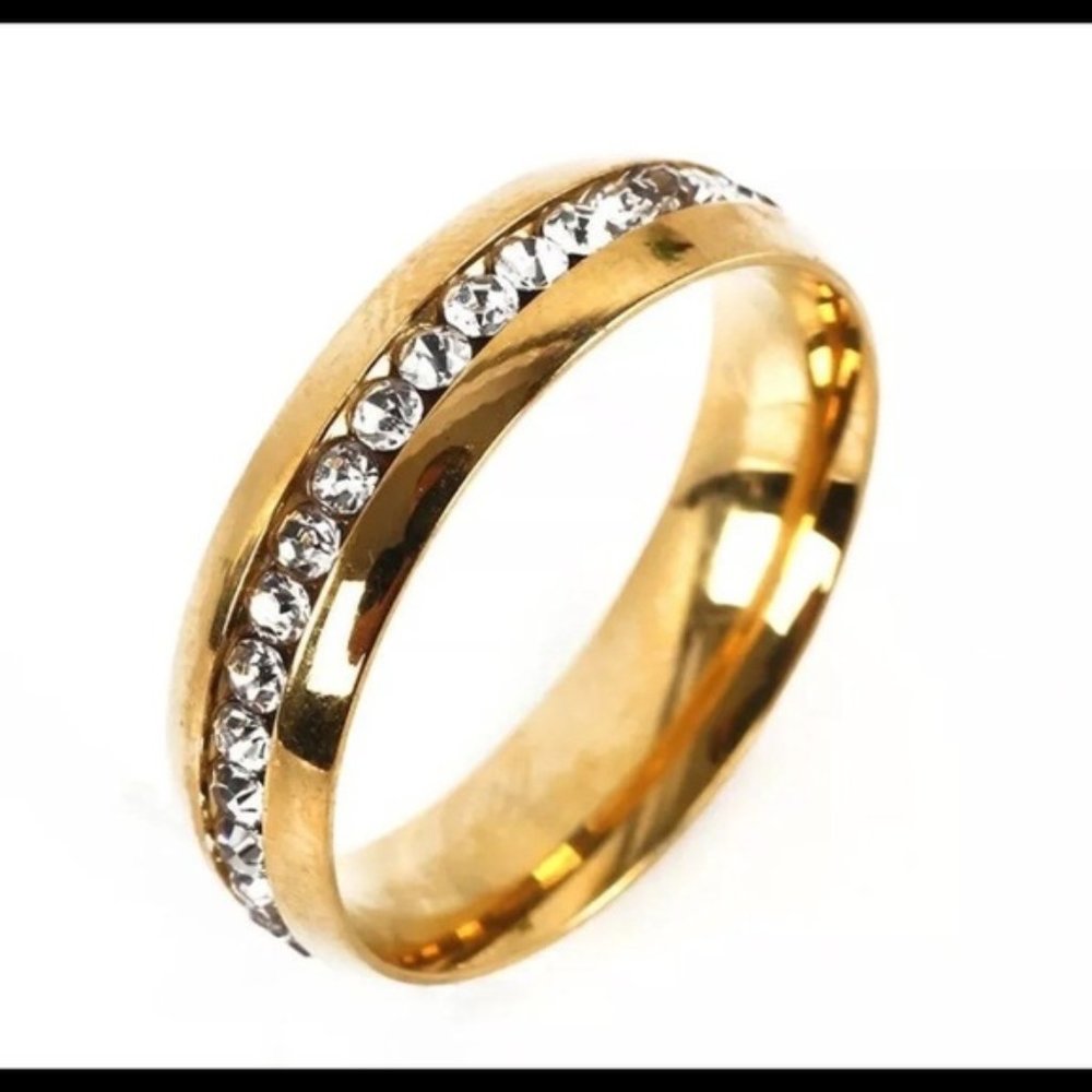 Stainless Steel Gold-Tone • Band Ring • Size: 6 - Picture 2 of 2